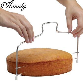 Aomily Gunstig 34x15 cm Cake Slicer Draad Snijden Leveler Rvs Gebak Cake Brood Cutter Pizza Deeg Bakvormen