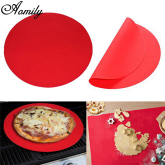 Aomily Ronde Siliconen Bakken Mat 30 cm Oven Cookie Pizza Blad Magnetron Koken Pastry Lade Hittebestendigheid Mat Keuken Bakvormen