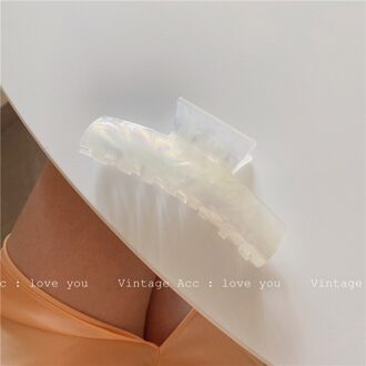 Aomu Zomer Romantische Witte Acryl Geometrische Haar Klauw Bohemian Glad Onregelmatige Holle Hoofd Haar Clip Voor Vrouwen Bruiloft Sieraden J