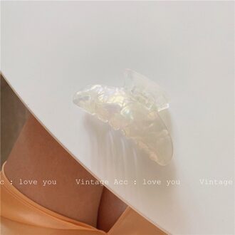 Aomu Zomer Romantische Witte Acryl Geometrische Haar Klauw Bohemian Glad Onregelmatige Holle Hoofd Haar Clip Voor Vrouwen Bruiloft Sieraden