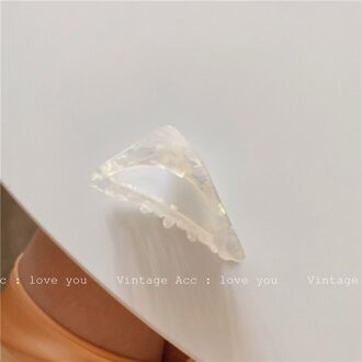 Aomu Zomer Romantische Witte Acryl Geometrische Haar Klauw Bohemian Glad Onregelmatige Holle Hoofd Haar Clip Voor Vrouwen Bruiloft Sieraden