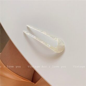 Aomu Zomer Romantische Witte Acryl Geometrische Haar Klauw Bohemian Glad Onregelmatige Holle Hoofd Haar Clip Voor Vrouwen Bruiloft Sieraden