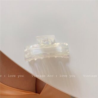 Aomu Zomer Romantische Witte Acryl Geometrische Haar Klauw Bohemian Glad Onregelmatige Holle Hoofd Haar Clip Voor Vrouwen Bruiloft Sieraden