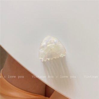 Aomu Zomer Romantische Witte Acryl Geometrische Haar Klauw Bohemian Glad Onregelmatige Holle Hoofd Haar Clip Voor Vrouwen Bruiloft Sieraden