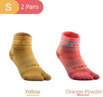 Aonijie 2 Paren/set E4805 Outdoor Sport Running Atletische Prestaties Tab Training Kussen Compressie Twee Teen Sokken Lopen 2 Pairs dames S Size