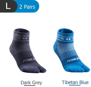 Aonijie 2 Paren/set E4805 Outdoor Sport Running Atletische Prestaties Tab Training Kussen Compressie Twee Teen Sokken Lopen 2 Pairs heren L size