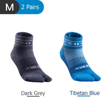 Aonijie 2 Paren/set E4805 Outdoor Sport Running Atletische Prestaties Tab Training Kussen Compressie Twee Teen Sokken Lopen 2 Pairs heren M Size