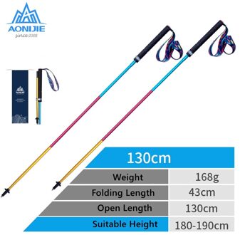 Aonijie 2Pcs Carbon Wandelstokken Ultralight Trekking Polen Vouwen Quick Lock Wandelen Canes Voor Outdoor Trailing Running E4201 2stk 130cm