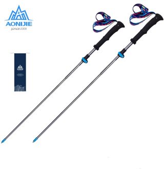 Aonijie 2Pcs Carbon Wandelstokken Ultralight Trekking Polen Vouwen Quick Lock Wandelen Canes Voor Outdoor Trailing Running E4205 2stk Blue130cm