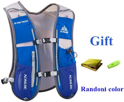 Aonijie 5L Hydratatie Backpack Rugzak Tas Harnas Vest Met 1.5L Waterzak 500Ml Zachte Kolf Wandelen Camping Running Marathon E913S Drak blauw