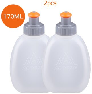 Aonijie Buitensporten Fles Zacht Water Zak Water Cup Marathon Fietsen Body-Building Bergbeklimmen 170/250 Ml Water Fles 2stk 170ml SD-05