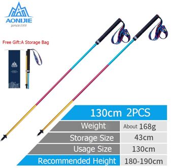 Aonijie E4201 Z-Pole Vouwen Ultralight Quick Lock Trekking Poles Wandelen Pole Ras Running Wandelstok Koolstofvezel 2stk E4201 130CM