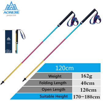 Aonijie E4201 Z-Pole Vouwen Ultralight Quick Lock Trekking Poles Wandelen Pole Ras Running Wandelstok Koolstofvezel 2stk nieuw E4201 120CM
