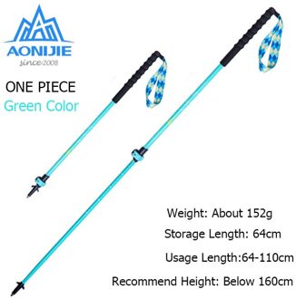 Aonijie E4203 Een Stuk Telescopische Ultralight Quick Lock Trekking Polen Aluminium Wandelen Pole Voor Tiener Wandelstok groen