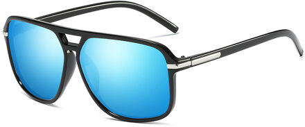 AORON Gepolariseerde Zonnebril Mannen en Vrouwen Outdoor Rijden Mannen Goggle UV400 Bescherming Unisex Retro Zonnebril Oculos zwart blauw