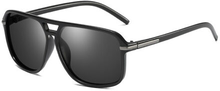 AORON Gepolariseerde Zonnebril Mannen en Vrouwen Outdoor Rijden Mannen Goggle UV400 Bescherming Unisex Retro Zonnebril Oculos zwart grijs