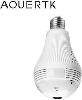AOUERTK LED Light 960P WiFi CCTV Fisheye Bulb Lamp IP Camera 360 Degree Wireless Panoramic Day and Night Home Security Burglar