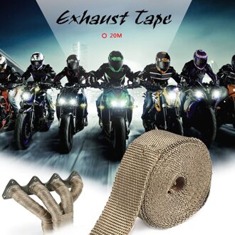 Aozbz 15M Titanium Warmte Wrap Uitlaatspruitstuk Zwart Isolerende Tape + 10 Kabelbinders 30Cm Hittebestendige isolerende Tape titanium goud