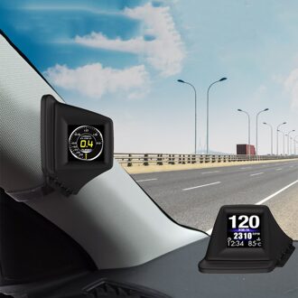 AP-1 2Inch Lcd Auto Hud Head Up Display Digitale Gps Snelheidsmeter Kilometerteller Overspeed Alarm Auto Elektronica Km/H rpm OBD2 Modus