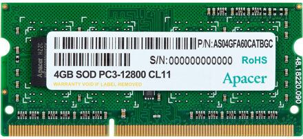 Apacer DS.04G2K.KAM 4GB DDR3 SO-DIMM PC3-12800, CL11