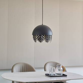 Aparas hanglamp blad look, 1-lamp, 35 cm zwart, goud