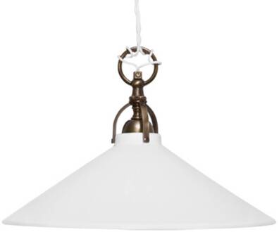 Aparte hanglamp Ike antiek-messing, wit
