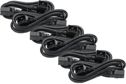 APC Power Cord Kit (6 ea), C19 / C20 (90 degree), 1.8m Zwart 1,8 m