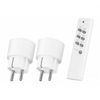 APC2-2300R Draadloze stekkerset met 2 stekkers & afstandsbediening Schakelaar Wit