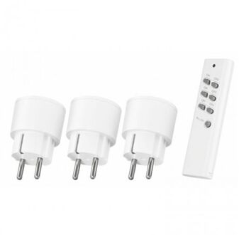 APC3-2300R Draadloze stekkerset met 3 stekkers & afstandsbediening Schakelaar Wit