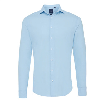 Apero | linnen shirt Blauw - 39 (M)