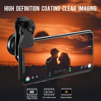 Apexel 1.33X Anamorphic Mobiele Telefoon Camera Lens Breedbeeld Film Schieten Vervorming Camcorder Lens Met 17Mm Clip Voor Vlog