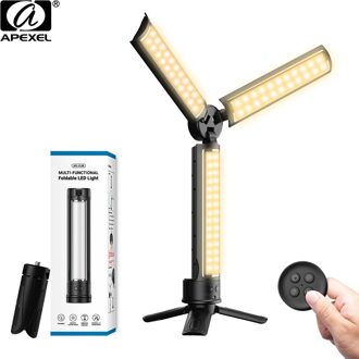 Apexel Oplaadbare Video Led Light Wand, selfie Licht Stok Met Statief En Afstandsbediening Voor Fotografie Live Vlog