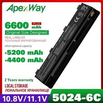 Apexway 11.1V Laptop Batterij Voor Toshiba PA5024U-1BRS PA5023U-1BRS Pa5024 S875 S875d S850 S850D S855 S855D S845 S845D S870 S870D 4400 MAh