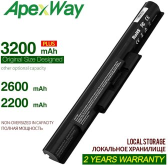 Apexway Laptop Batterij Voor Sony BPS35 VGP-BPS35 VGP-BPS35A Voor Vaio Fit 14E Vaio Fit 15E Serie 2200 MAh