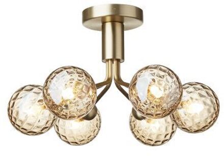 Apiales 6 Plafondlamp - Messing - Goud glas