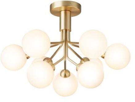 Apiales 9 Plafondlamp - Messing - Opaal Goud