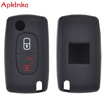 Apktnka 2 Knop Siliconen Auto Afstandsbediening Sleutelhanger Cover Case Voor Peugeot 308 207 307 807 Voor Citroen C3 Picasso C-Crosser C4