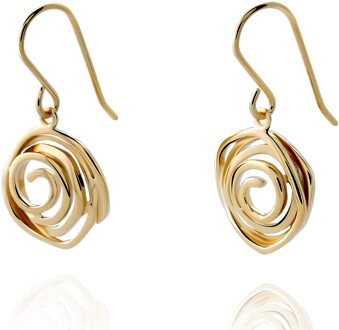 'Apolline' Dames 925 Sterling Zilveren Dangle Oorbellen - Goud ZO-7500/G