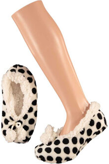 Apollo Ballerina sloffen/pantoffels stippen - kinderen - zwart/wit - maat 31-33 - 31/33