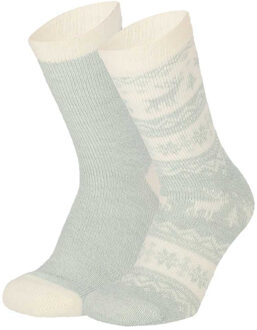 Apollo bedsokken / huissokken - dames - 2-pack - mintgroen - one size - Slaapsokken - Slofsokken 36/41