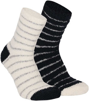 Apollo bedsokken / huissokken - kinderen - 2-pack - blauw/wit - one size - Slaapsokken - Slofsokken 36/40