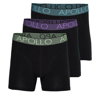 Apollo Boxershorts Heren Multi Black 3-pack-L Zwart - L