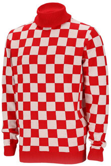 Apollo Carnaval verkleed trui Brabant - col - rood/wit geblokt - dames / heren - turtleneck