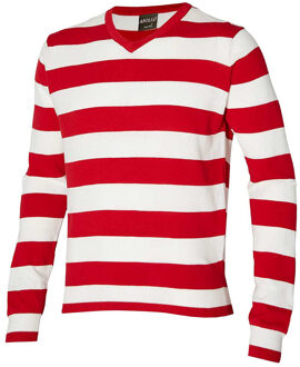 Apollo Carnaval verkleed trui Brabant - v-hals - rood/wit S