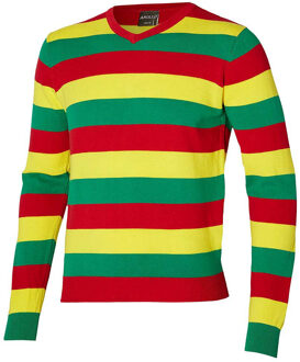 Apollo Carnaval verkleed trui Limburg - v-hals - rood/geel/groen M