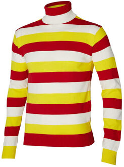 Apollo Carnaval verkleed trui Oeteldonk - col - rood/wit/geel gestreept - dames / heren - turtleneck - Den