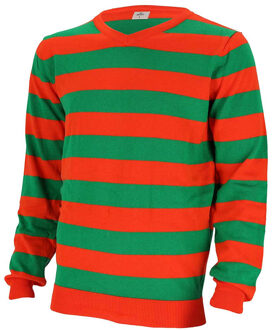 Apollo Carnaval verkleed trui Tilburg - v-hals - oranje/groen S