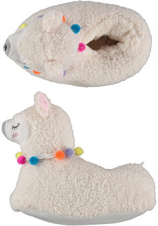 Apollo Dames dieren pantoffels/sloffen alpaca - creme wit - maat 37-38 - 37/38