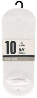 Apollo Dames / heren footies no show sokken 10-pack Wit - 41-46