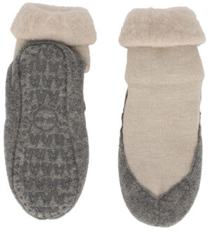 Apollo Dames / heren pantoffels slofsok antislip wol Beige - 39-40